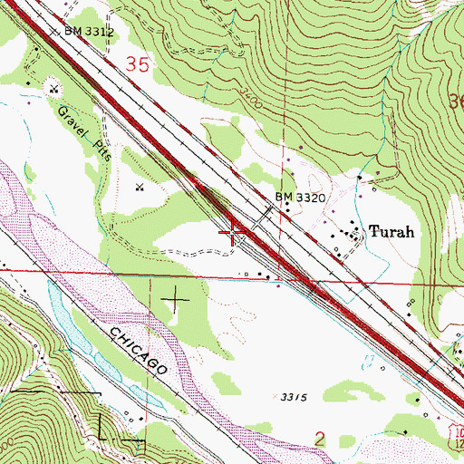 Topographic Map of Interchange 113, MT