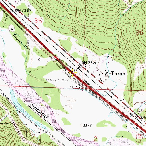 Topographic Map of Interchange 113, MT