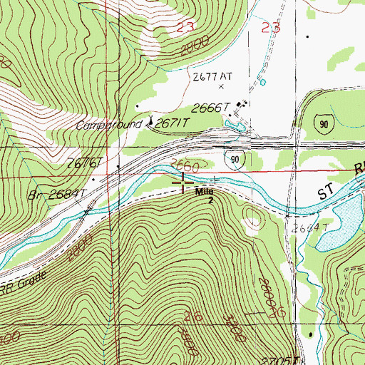 Topographic Map of Little Saint Joe (historical), MT