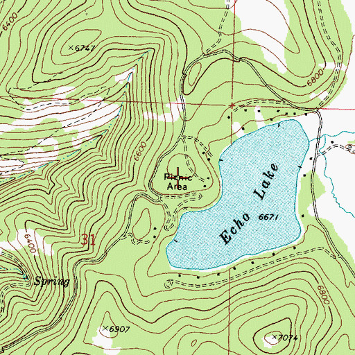 Topographic Map of Echo Lake (historical), MT