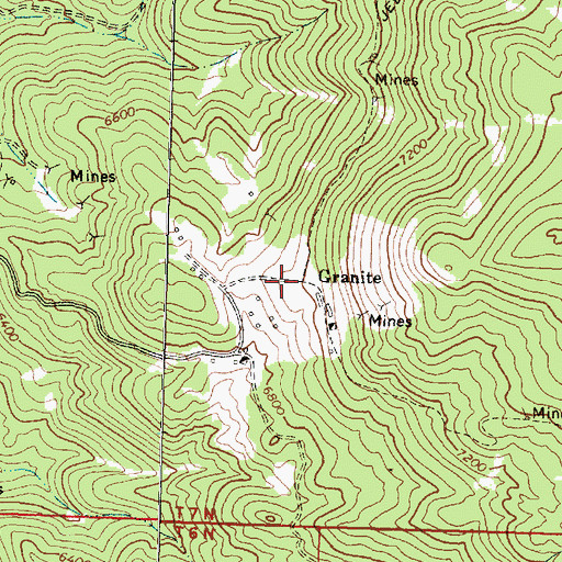 Topographic Map of Granite School (historical), MT
