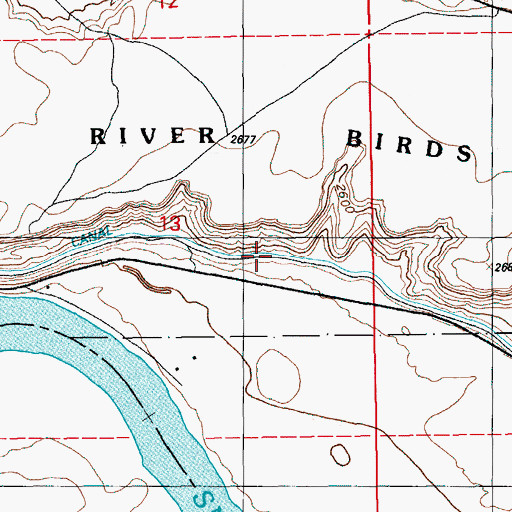 Topographic Map of Low Line Canal, ID