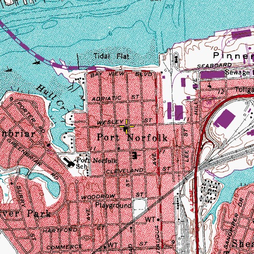 Topographic Map of Broad Street United Methodist Church, VA