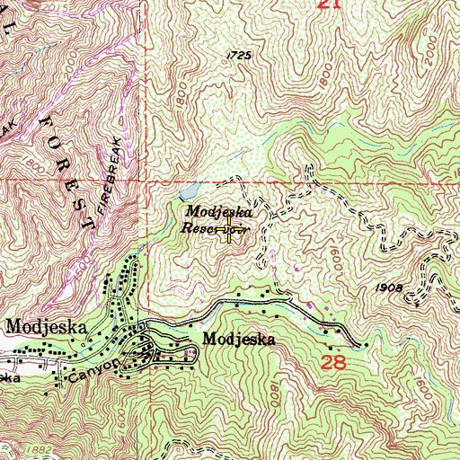 Topographic Map of Flores Peak, CA