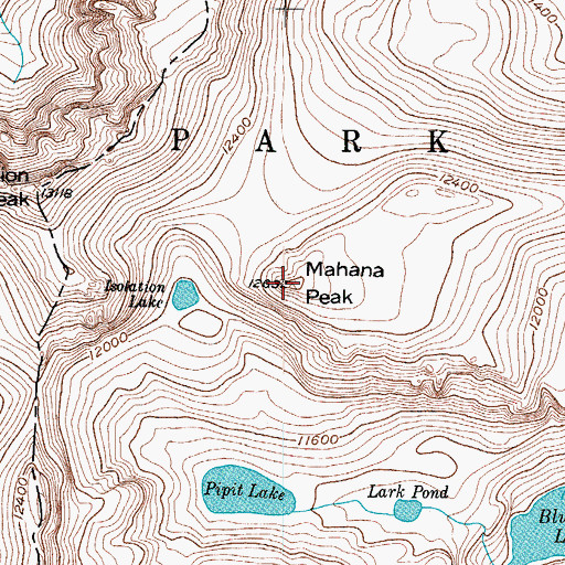 Topographic Map of Mahana Peak, CO