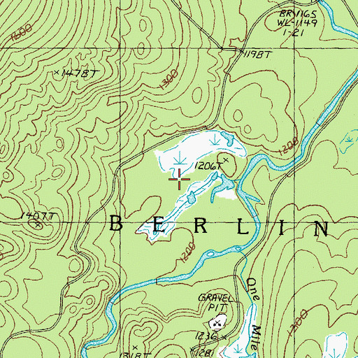 Topographic Map of Betty Brook, NH