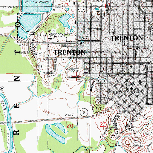 Topographic Map of Masonic Cemetery, MO