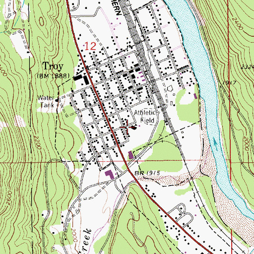 Topographic Map of W F Morrison Elementary School, MT