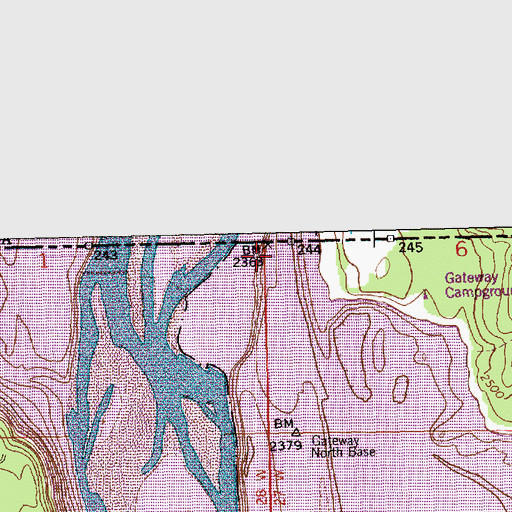 Topographic Map of Gateway Post Office (historical), MT