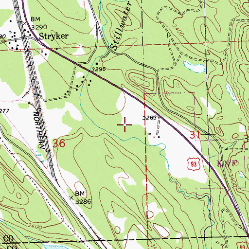 Topographic Map of Leona Post Office (historical), MT