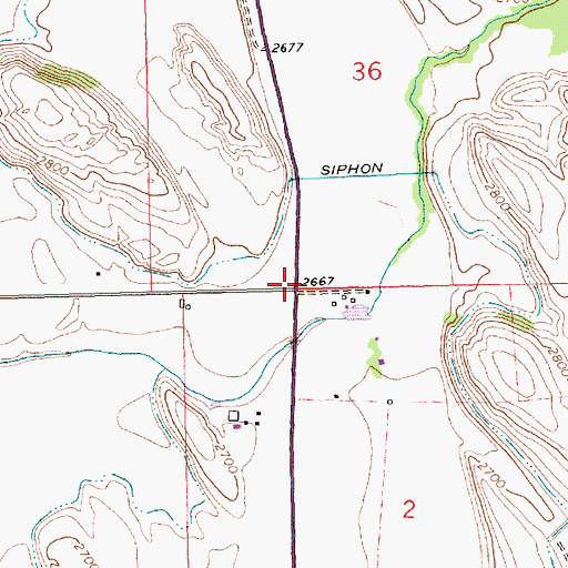 Topographic Map of Tobacco Post Office (historical), MT