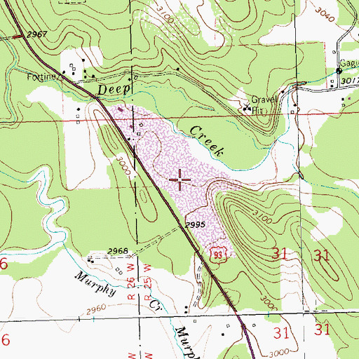Topographic Map of Meadow Creek Golf Course, MT