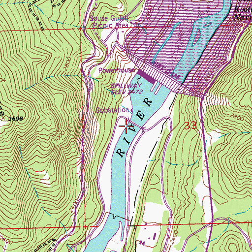 Topographic Map of David Thompson Bridge, MT