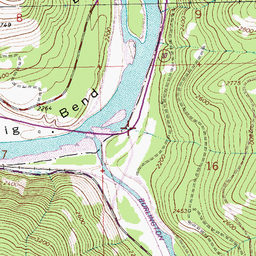 Topographic Map of Big Bend RV Park, MT