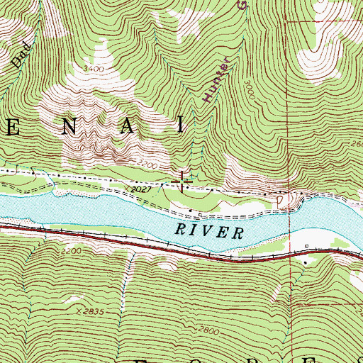 Topographic Map of Hunter Gulch, MT