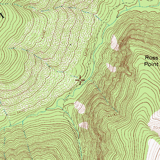Topographic Map of South Fork Ross Creek Trail, MT