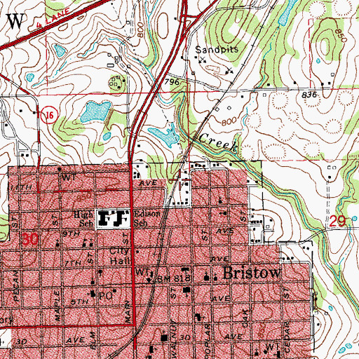 Topographic Map of Cooper Chapel AME Church, OK