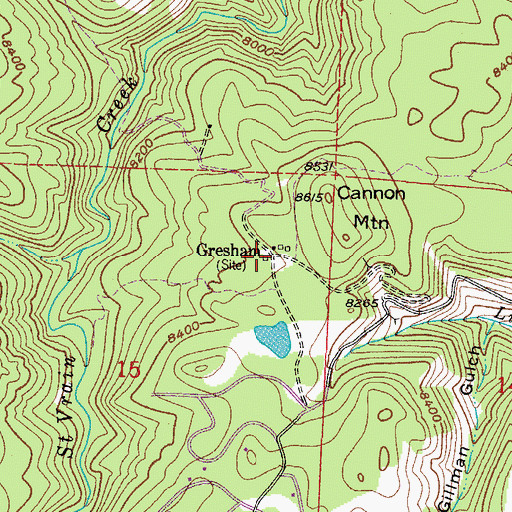 Topographic Map of Gresham, CO