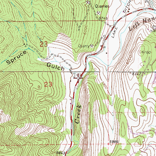 Topographic Map of Spruce Gulch, CO