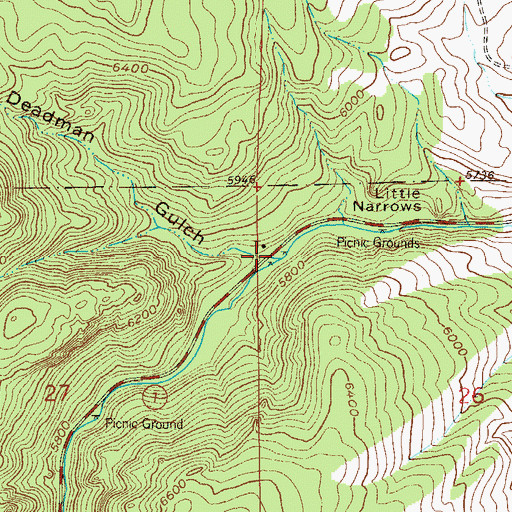 Topographic Map of Deadman Gulch, CO