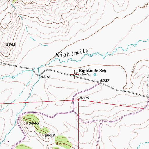 Topographic Map of Eightmile School, CO