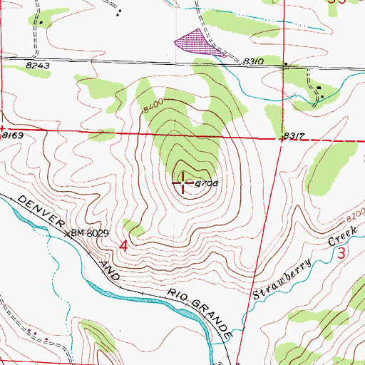 Topographic Map of Granby Mesa, CO