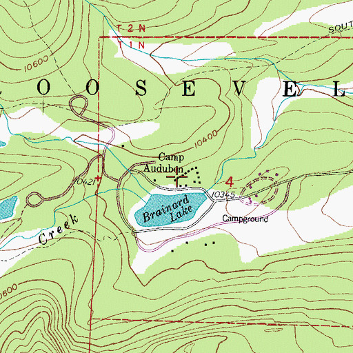 Topographic Map of Camp Audubon, CO