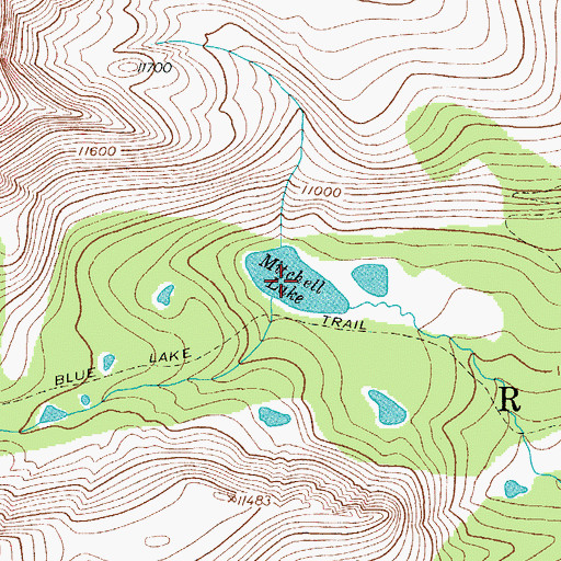 Topographic Map of Mitchell Lake, CO