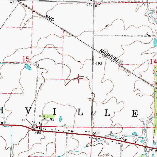 Topographic Map of Washington County, IL