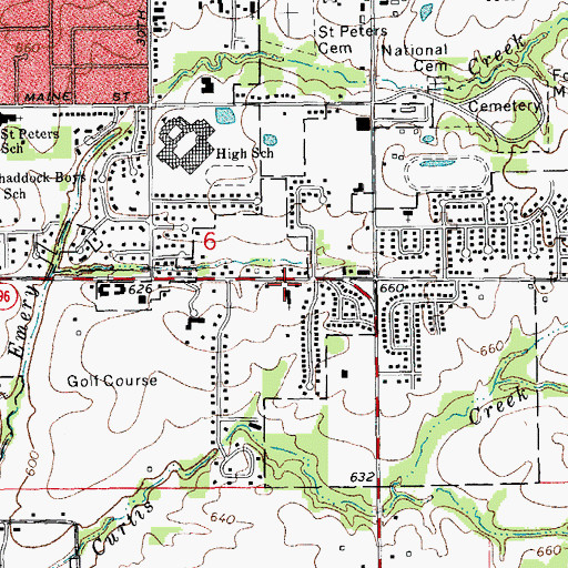 Topographic Map of Saint John Lutheran Church, IL