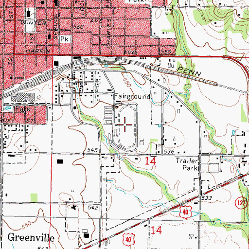 Topographic Map of Bond County Fairground, IL