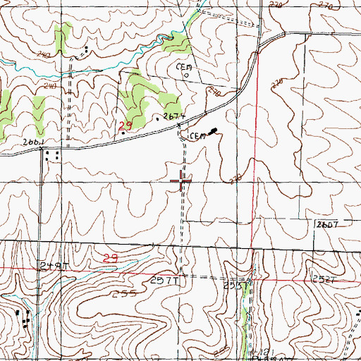 Topographic Map of Arnolds Grove Cemetery, IL