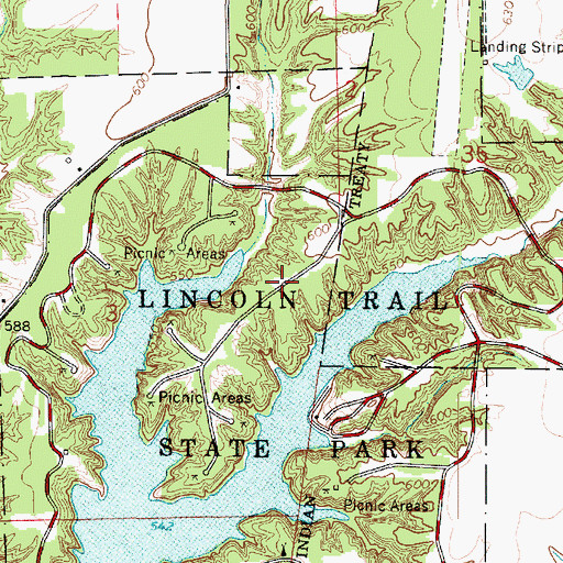 Topographic Map of Oak Ridge Picnic Area, IL
