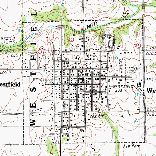 Topographic Map of Westfield Post Office, IL