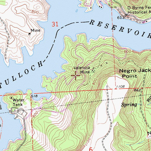 Topographic Map of Black Jack Bluffs, CA