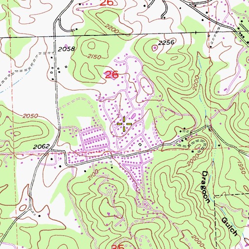 Topographic Map of Rancho Sonora Estates, CA