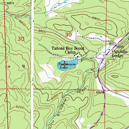 Topographic Map of Tumbleson Lake, CO