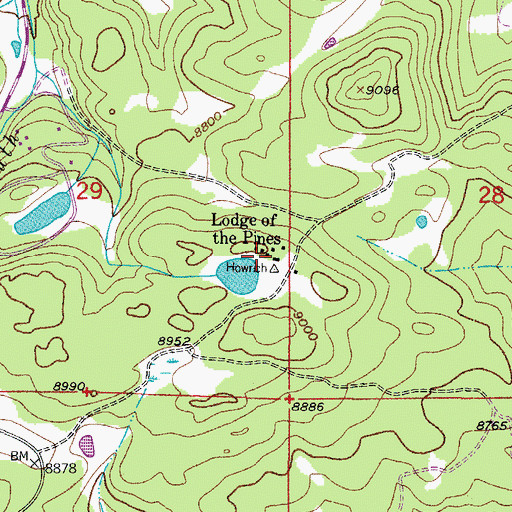 Topographic Map of Lodge of the Pines, CO