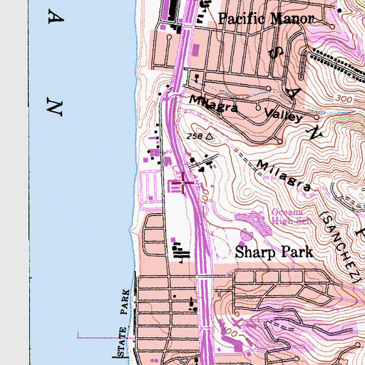 Topographic Map of Good Shepherd Elementary School, CA