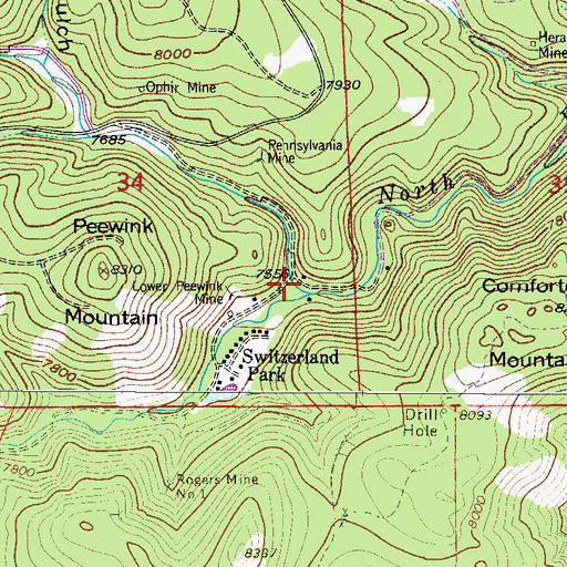 Topographic Map of Upham Gulch, CO