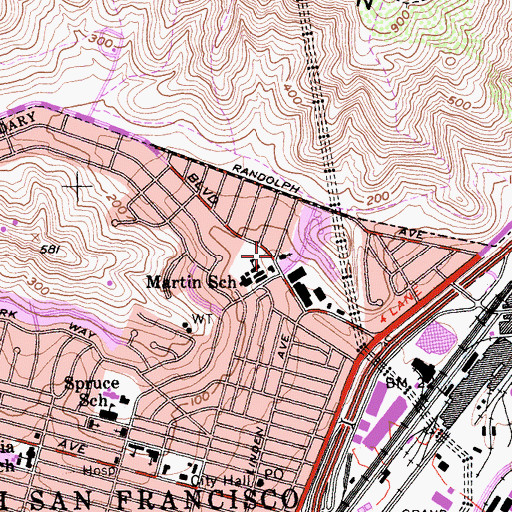 Topographic Map of Faith Tabernacle Assembly of God Church, CA