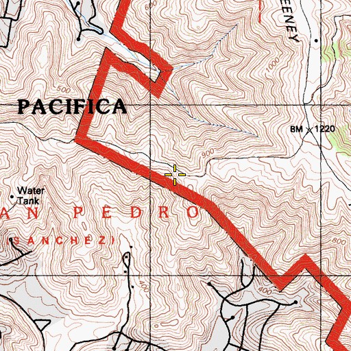 Topographic Map of Baquaiano Trail, CA