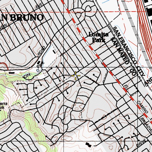 Topographic Map of Calvary Lutheran Pre-School, CA