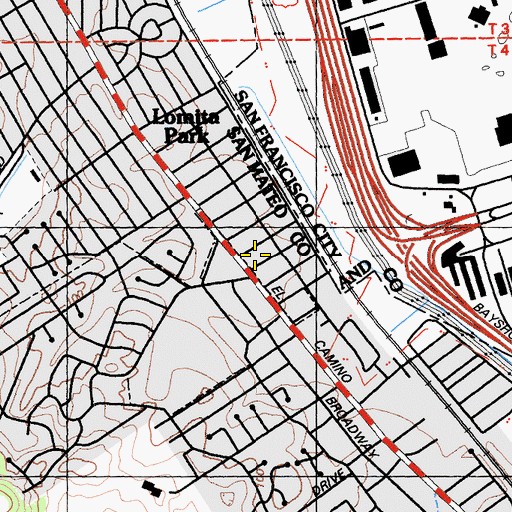 Topographic Map of Happy Hall School, CA
