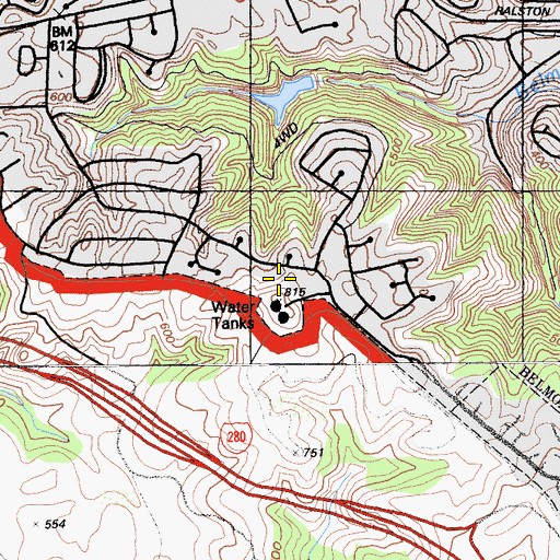 Topographic Map of Hallmark Park, CA