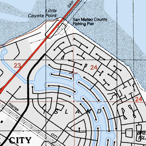 Topographic Map of Gull Park, CA