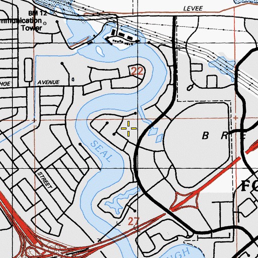 Topographic Map of Mariners Island Park, CA