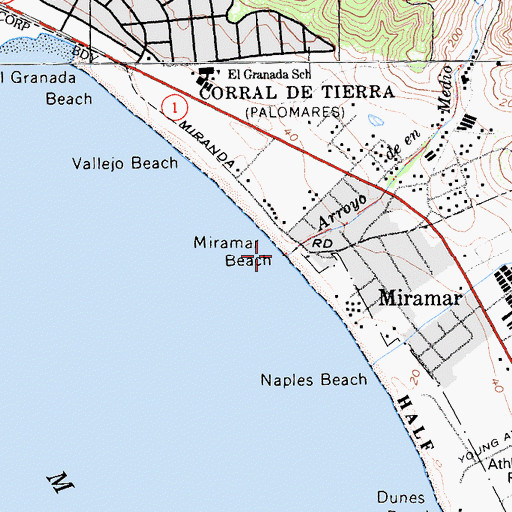 Topographic Map of Amesport Landing (historical), CA