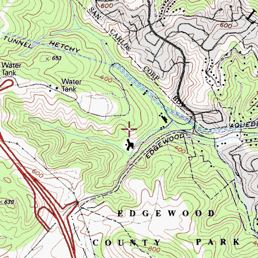 Topographic Map of Blue Oak Trail, CA