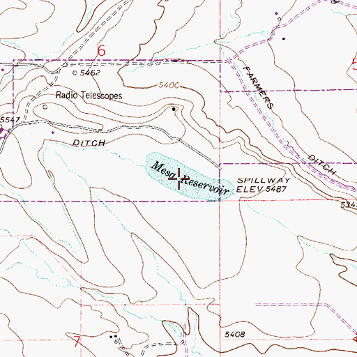 Topographic Map of Mesa Reservoir, CO